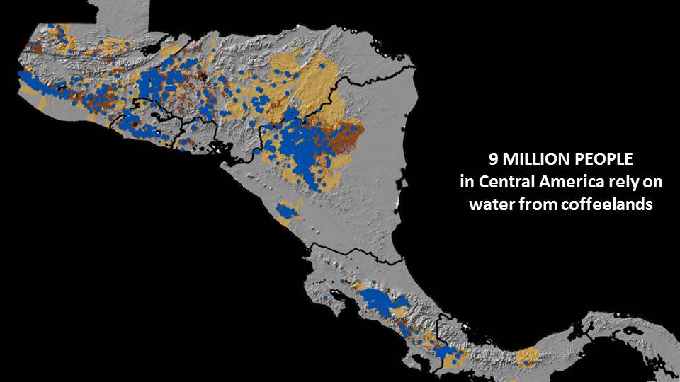 9 million people in Central America depend on water from the coffeelands